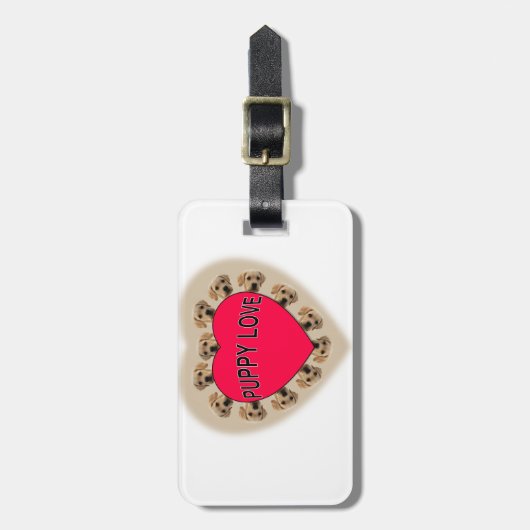 Welpe Liebe Gepäckanhänger (Vorderseite vertikal)