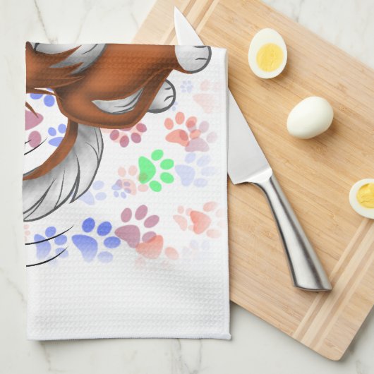 Welpe Liebe Geschirrtuch (Viertel Falte)