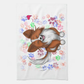 Welpe Liebe Geschirrtuch (Vertikal)