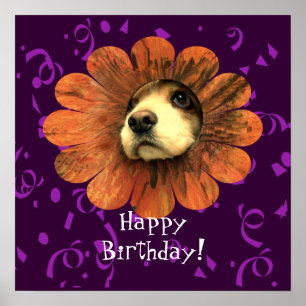 Welpe Liebe Happy Birthday Poster
