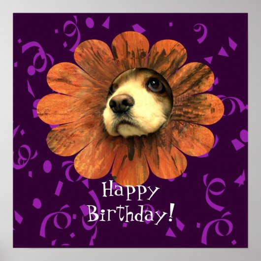 Welpe Liebe Happy Birthday Poster (Vorne)