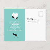 Welpe-Liebe-Hochzeit Einladungspostkarte (Rückseite)