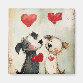 Welpe Liebe, Hundevalentin, Magnet (Vorne)