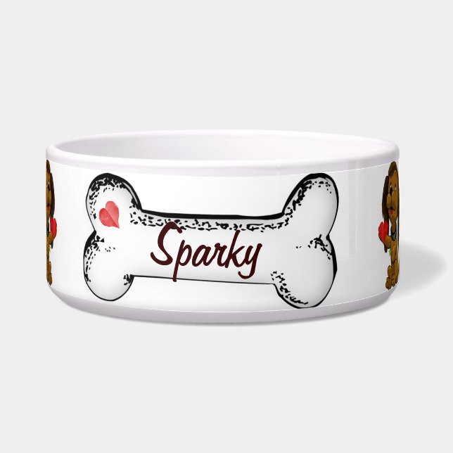 Welpe Liebe INDIVIDUELLE NAME Napf (Vorderseite)