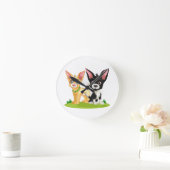 Welpe Liebe ist die beste Liebe Runde Wanduhr (Zuhause)