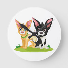 Welpe Liebe ist die beste Liebe Runde Wanduhr