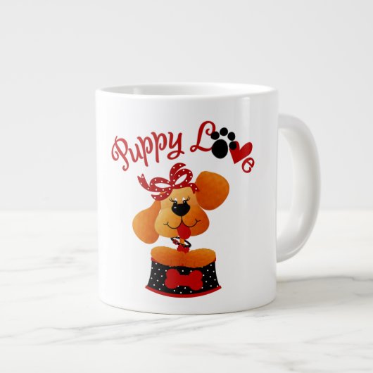 Welpe Liebe - Jumbo-Tasse (Vorderseite Rechts)