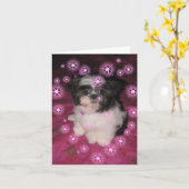 Welpe Liebe Karte (Gelbe Blume)