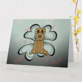 Welpe Liebe Karte (Gelbe Blume)