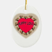 Welpe Liebe Keramikornament (Vorne)