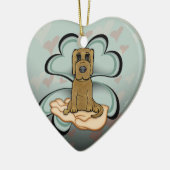 Welpe Liebe Keramikornament (Links)