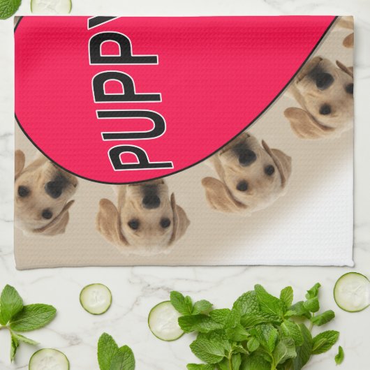 Welpe Liebe Küchentuch (Gefaltet)