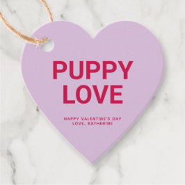Welpe Liebe lila Herzspass niedlicher Valentinstag Geschenkanhänger