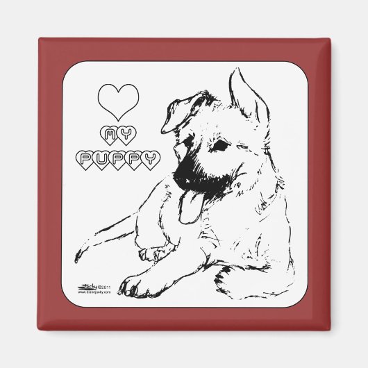 Welpe Liebe Magnet (Vorne)