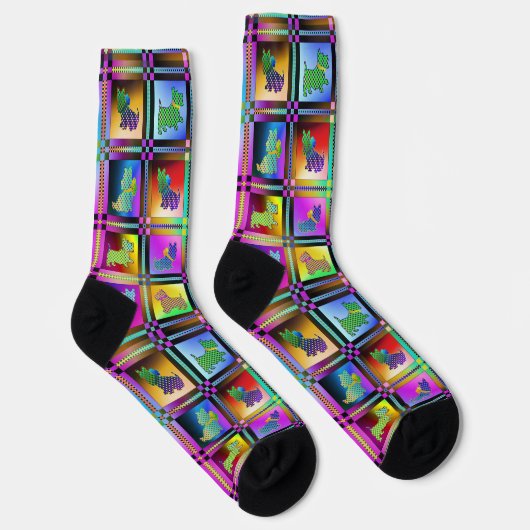 Welpe Liebe mehrfarbig Socken (Rechts)