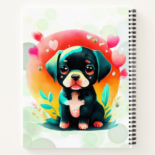 Welpe Liebe Name/Titel Spiralskizze Notizblock (Rückseite)