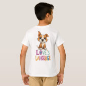 Welpe Liebe: Niedlicher Cartoon Kanine-Design T-Shirt (Schwarz voll)