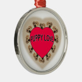 Welpe Liebe Ornament Aus Metall (Rechts)