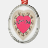 Welpe Liebe Ornament Aus Metall (Links)