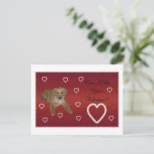 Welpe Liebe Postkarte (Stehend Vorderseite)