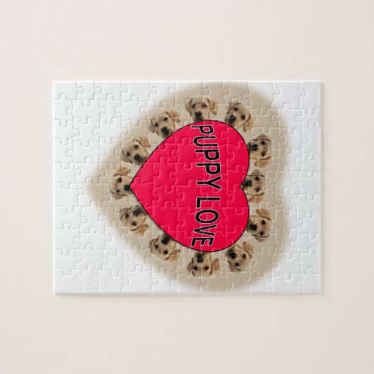 Welpe Liebe Puzzle (Horizontal)