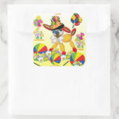 Welpe Liebe Quadratischer Aufkleber (Tasche)