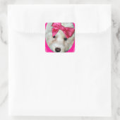 Welpe Liebe_ Quadratischer Aufkleber (Tasche)