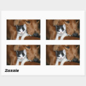 Welpe Liebe Rechteckiger Aufkleber (Blatt)