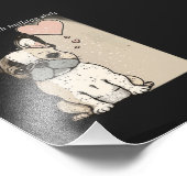 Welpe Liebe - Stile eines französischen Bulldoggen Fotodruck (Ecke)