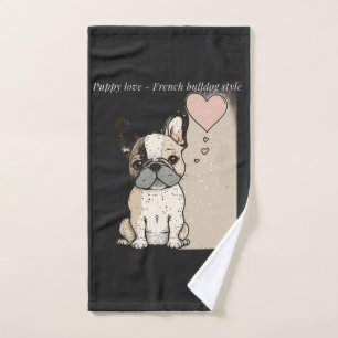 Welpe Liebe - Stile eines französischen Bulldoggen Handtuch
