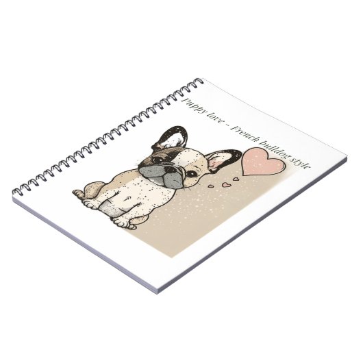 Welpe Liebe - Stile eines französischen Bulldoggen Notizblock (Linke Seite)