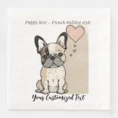 Welpe Liebe - T - Shirt im Stile eines französisch Serviette (Vorderseite)