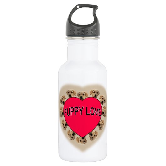 Welpe Liebe Trinkflasche (Vorderseite)