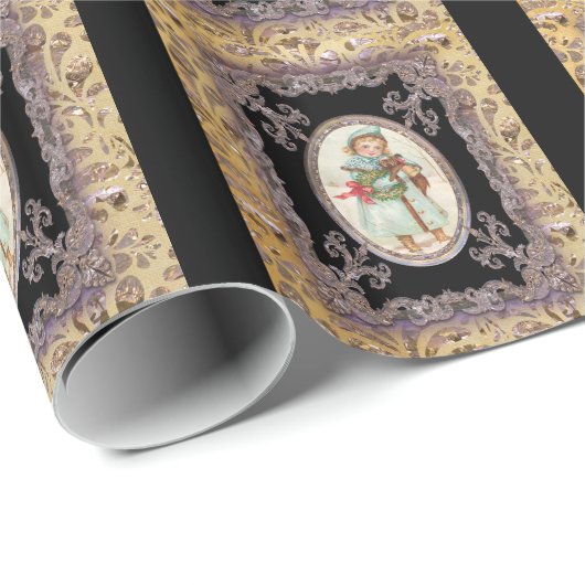 Welpe Liebe Viktorianisch Urlaub Geschenkpapier (Rolleneckpunkt)