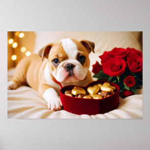 Welpe Liebe zender Romantik Schönes Geschenk Poster