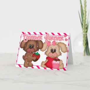 Welpe Liebe zusammen Forever Valentine Card 1 Feiertagskarte