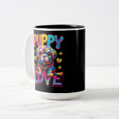 Welpe Liebe Zweifarbige Tasse (Vorderseite Links)