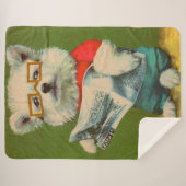 Welpe liest Zeitung Sherpadecke (Vorderseite (Horizontal))