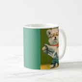 Welpe liest Zeitungsdruck Kaffeetasse (VorderseiteRechts)