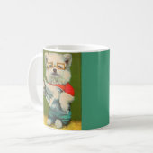 Welpe liest Zeitungsdruck Kaffeetasse (Vorderseite Links)
