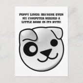 Welpe Linux Login Barke in seinem Byte Postkarte (Vorderseite)