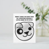 Welpe Linux Login Barke in seinem Byte Postkarte (Stehend Vorderseite)