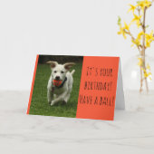 Welpe mit Ball Card Karte (Gelbe Blume)