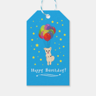 Welpe mit Ballonen Geschenkanhänger