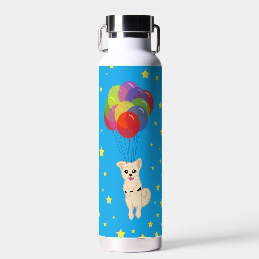 Welpe mit Balloons Trinkflasche (Vorne)