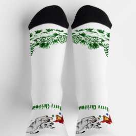 Welpe mit Bell und Ball , Frohe Weihnachten! Socken