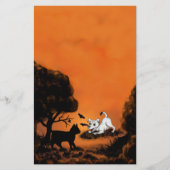 Welpe mit Black Cat and Bat , Happy Halloween! Briefpapier (Vorderseite)