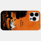 Welpe mit Black Cat and Bat , Happy Halloween! Case-Mate iPhone Hülle (Rückseite (Horizontal))