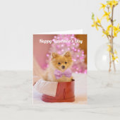 Welpe mit Bowtie Valentinstag Karte (Gelbe Blume)