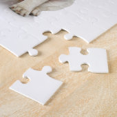 Welpe mit den Weihnachtsmannmütze-und Ren-Ohren Puzzle (Seite)